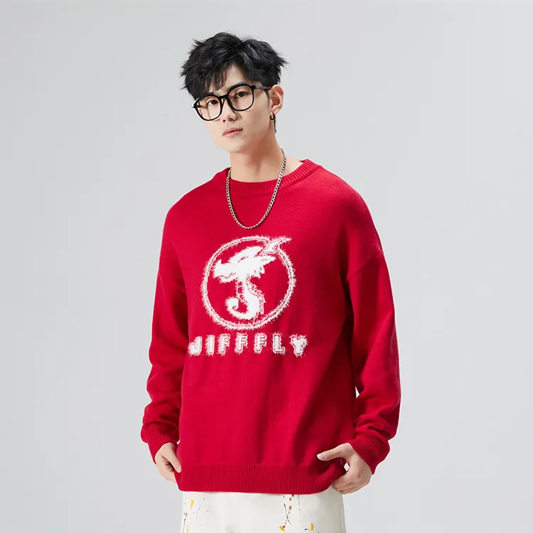 Jifffly Knitwear Unisex Red-8