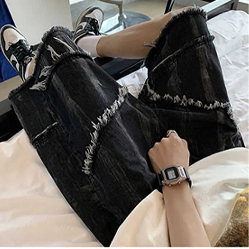 OPMO Denim Shorts Unisex Black-1