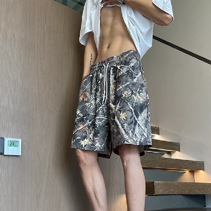 OPMO Casual Shorts Unisex Maple Leaf Green-2