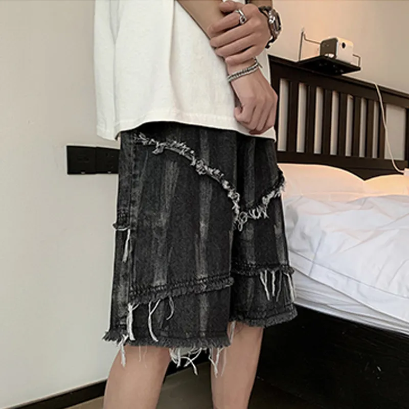 OPMO Denim Shorts Unisex Black-4