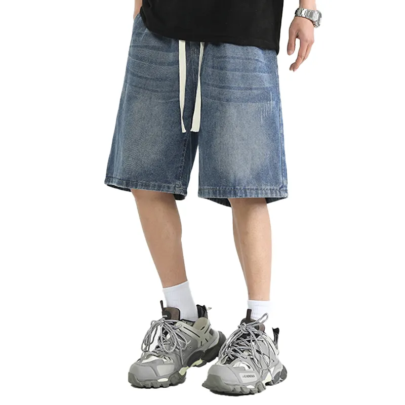 OPMO Denim Shorts Unisex Blue-4