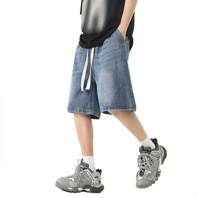 OPMO Denim Shorts Unisex Blue-3