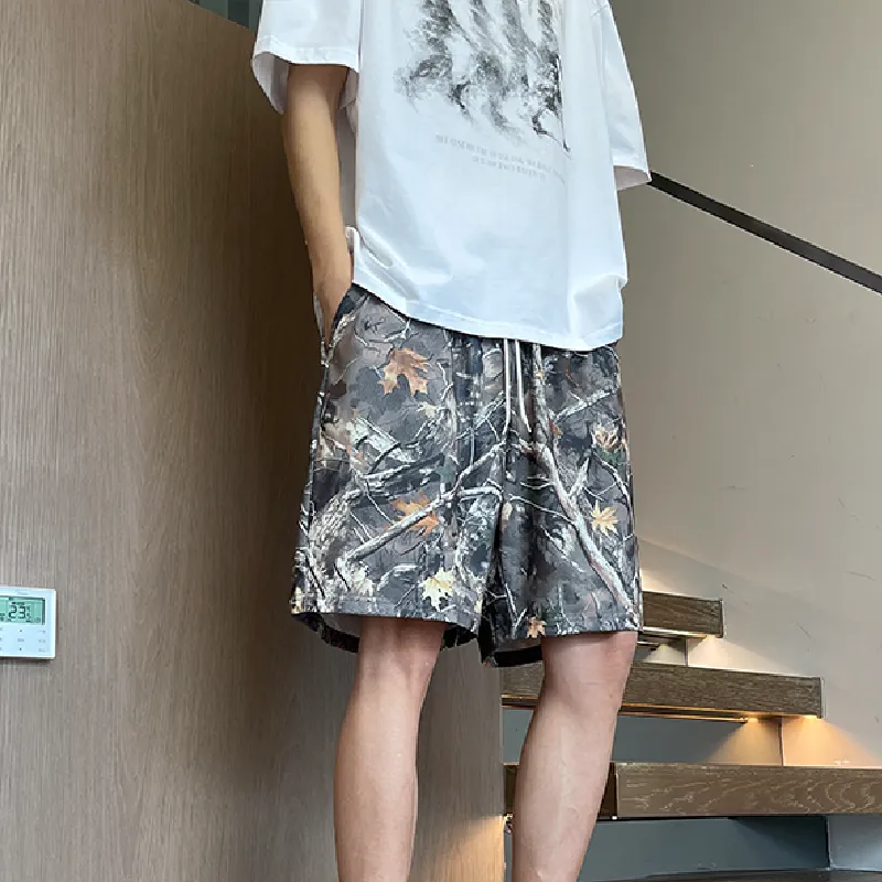 OPMO Casual Shorts Unisex Maple Leaf Green-6