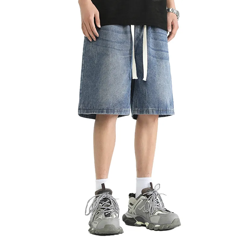 OPMO Denim Shorts Unisex Blue-5