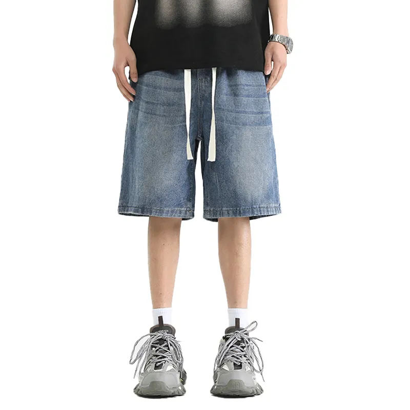 OPMO Denim Shorts Unisex Blue-2