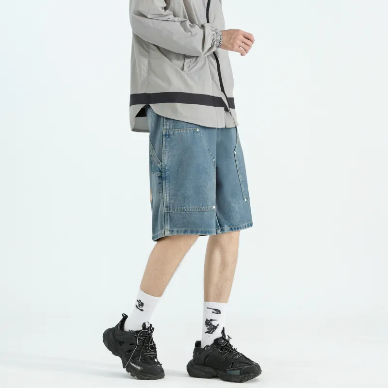 OPMO Denim Shorts Unisex Blue-2
