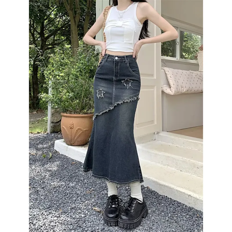YEARNED Denim Long Skirt Women's-1