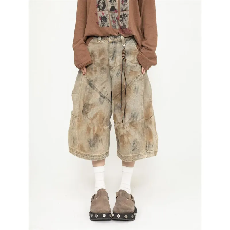 YEARNED Denim Shorts Women's Yellow Mud-2