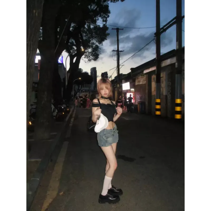 YEARNED Denim Short Skirts Women's-1