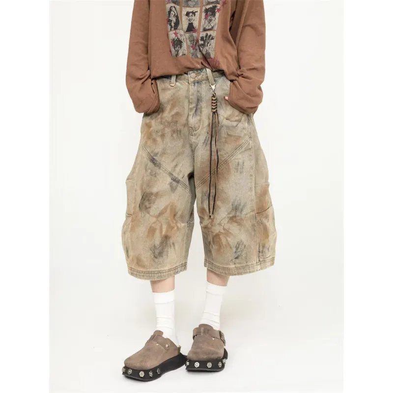 YEARNED Denim Shorts Women's Yellow Mud-3