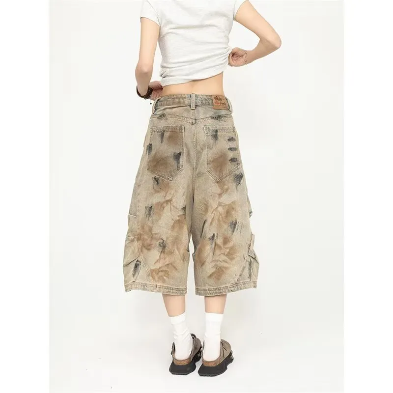 YEARNED Denim Shorts Women's Yellow Mud-6