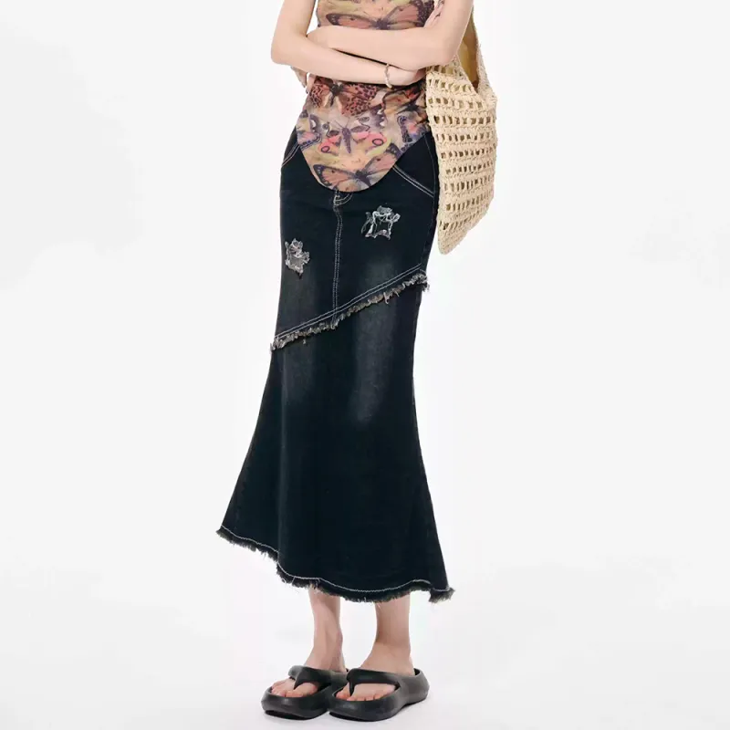 YEARNED Denim Long Skirt Women's-6