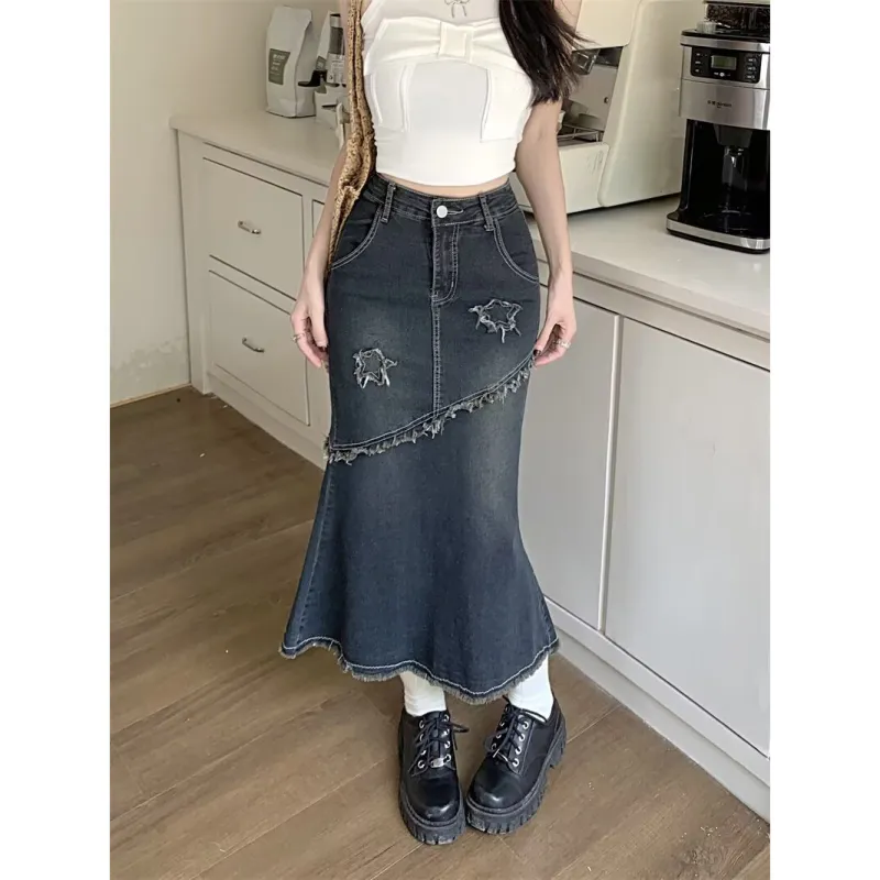 YEARNED Denim Long Skirt Women's-2