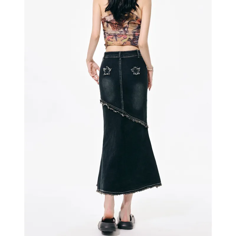 YEARNED Denim Long Skirt Women's-2