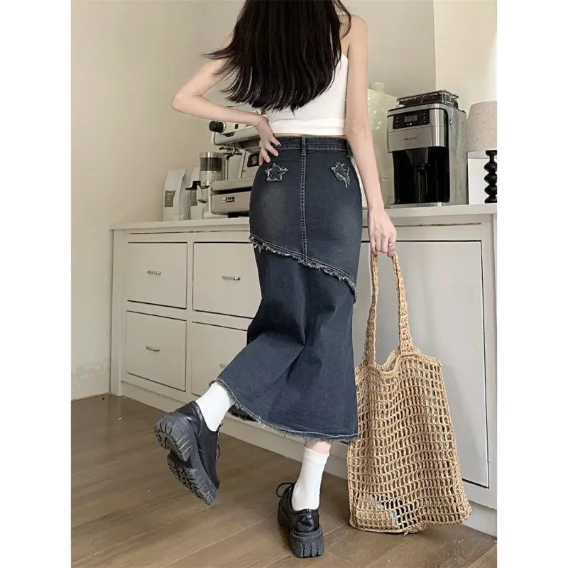 YEARNED Denim Long Skirt Women's-3
