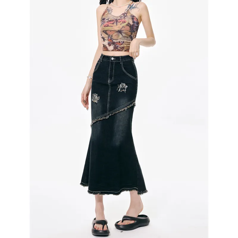 YEARNED Denim Long Skirt Women's-1