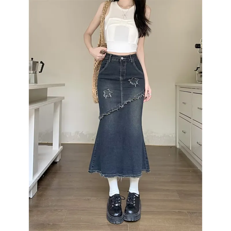 YEARNED Denim Long Skirt Women's-2