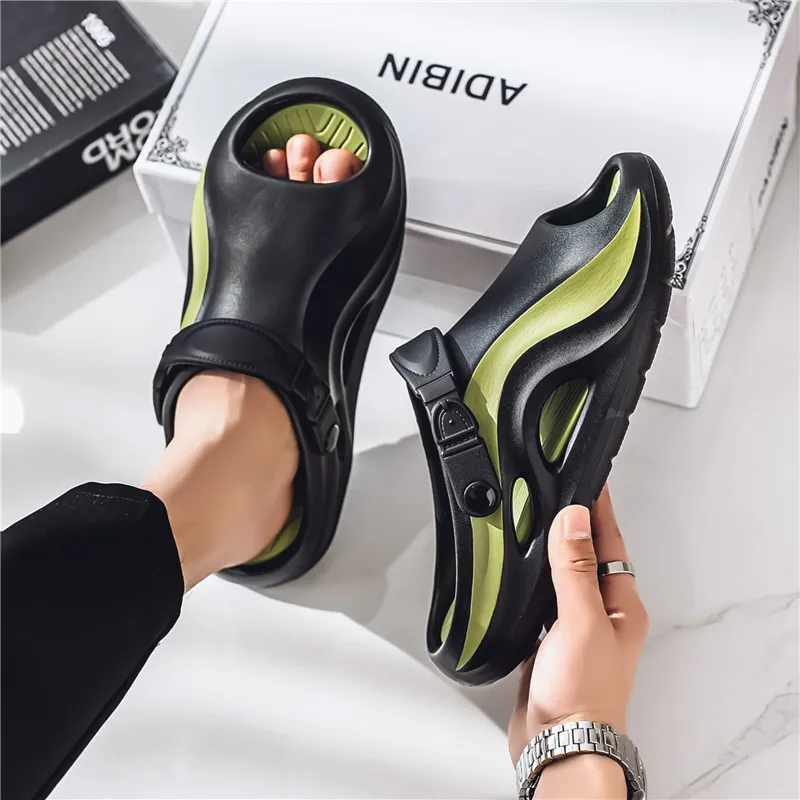 FCMM Beach Sandals Men Black Gray/Black Green/Khaki Gray/Khaki Brown-7