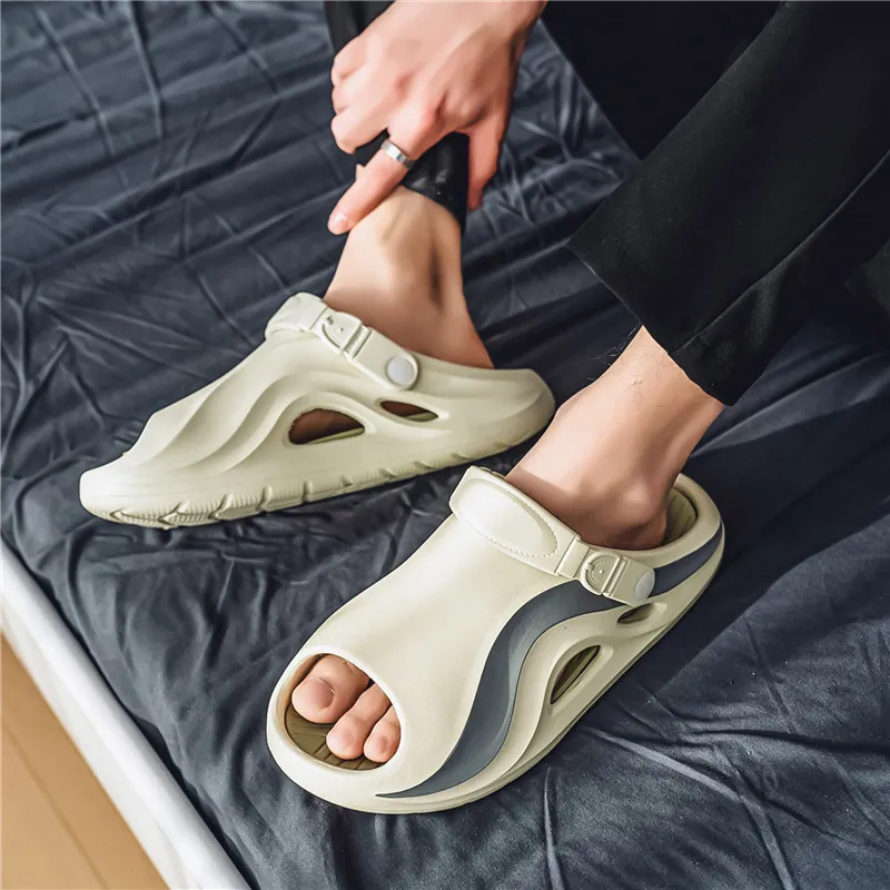 FCMM Beach Sandals Men Black Gray/Black Green/Khaki Gray/Khaki Brown-15