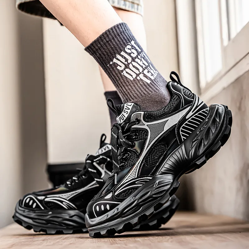 FCMM Slip Resistant, Abrasion Resistant, Breathable, Height Increasing Low Top Chunky Sneakers Men's-15