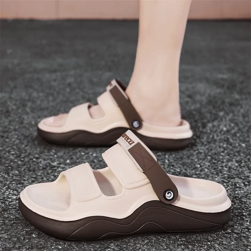 FCMM Beach Sandals Men Dark Gray / Coffee / Khaki-9