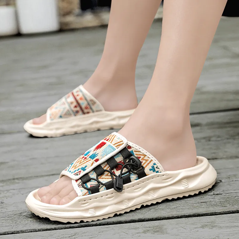 FCMM Slide Slippers Men Black/Beige-7