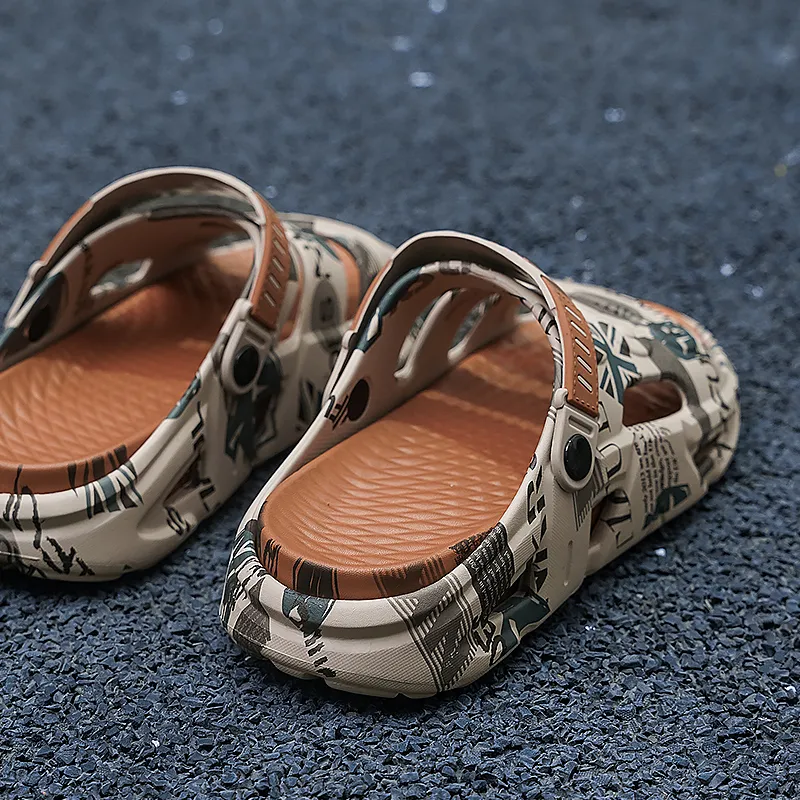 FCMM Beach Sandals Men Black Gray/Khaki/Green-6