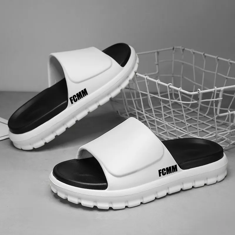 FCMM Slide Slippers Unisex Khaki Brown/Black White/Pure Black/Military Green Apricot-16
