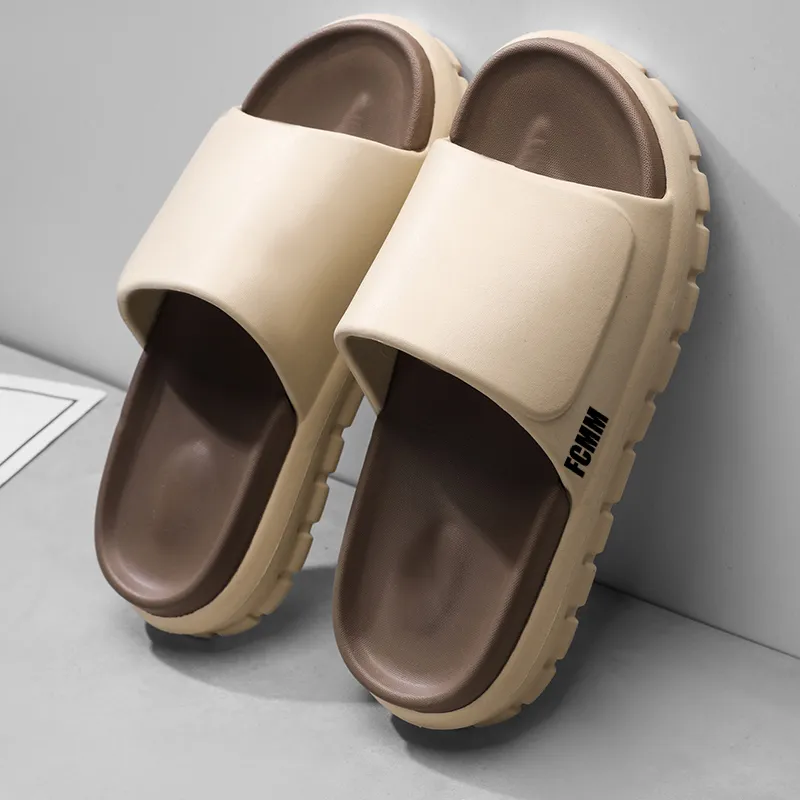 FCMM Slide Slippers Unisex Khaki Brown/Black White/Pure Black/Military Green Apricot-8