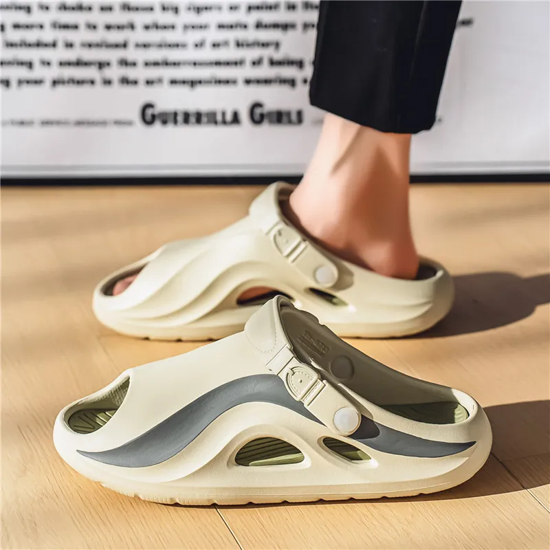 FCMM Beach Sandals Men Black Gray/Black Green/Khaki Gray/Khaki Brown-14