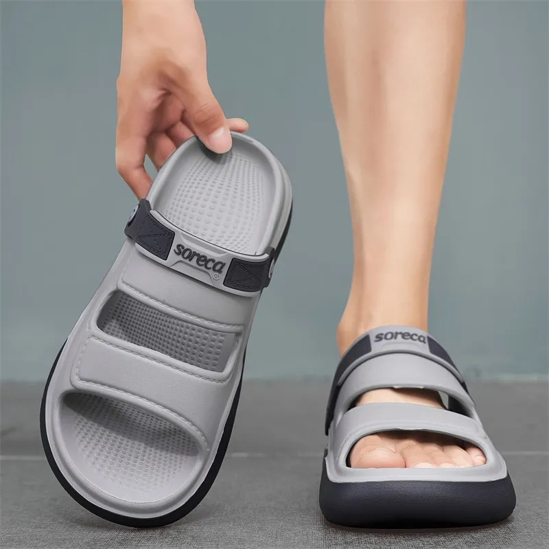 FCMM Beach Sandals Men Dark Gray / Coffee / Khaki-5