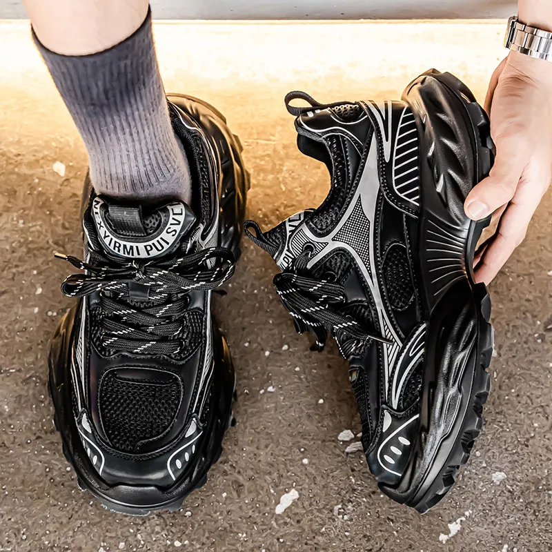 FCMM Slip Resistant, Abrasion Resistant, Breathable, Height Increasing Low Top Chunky Sneakers Men's-14