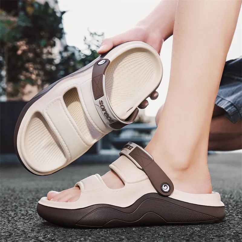 FCMM Beach Sandals Men Dark Gray / Coffee / Khaki-10