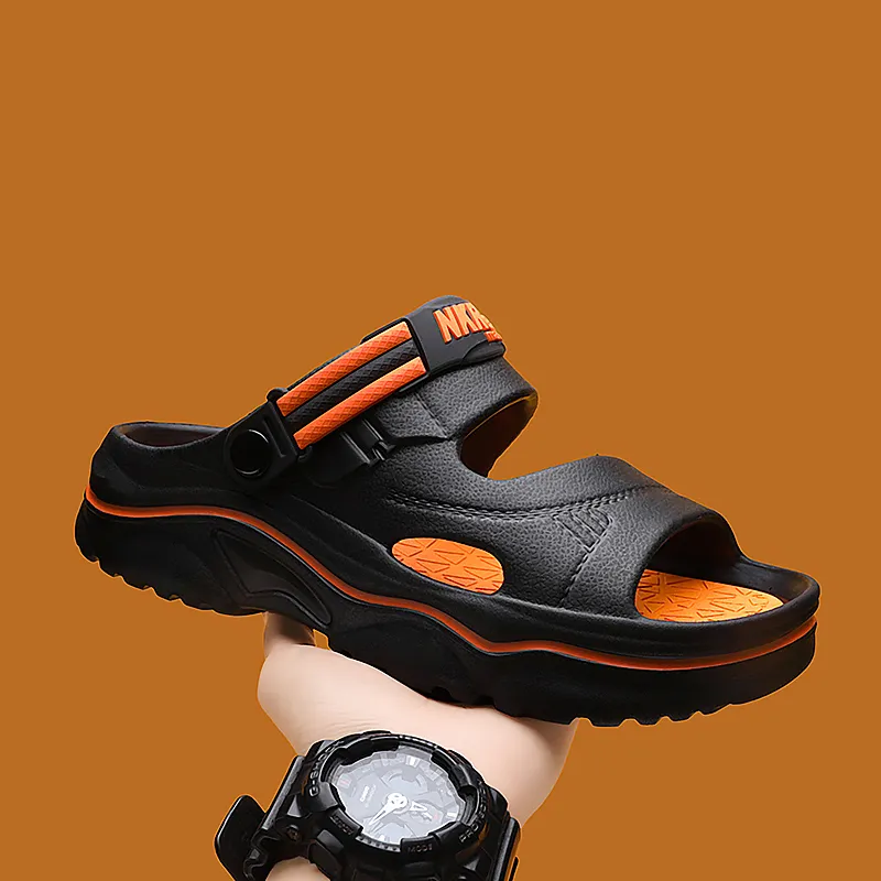 FCMM Beach Sandals Men Black Orange/Green/White Blue/Khaki Brown-5