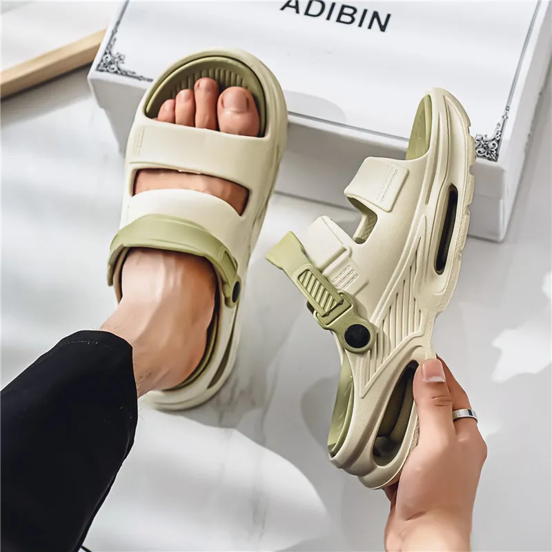 FCMM Beach Sandals Men Green/Black/Beige-2