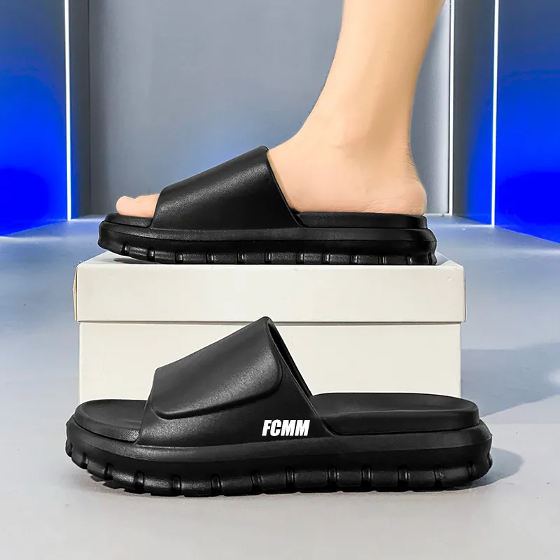 FCMM Slide Slippers Unisex Khaki Brown/Black White/Pure Black/Military Green Apricot-23