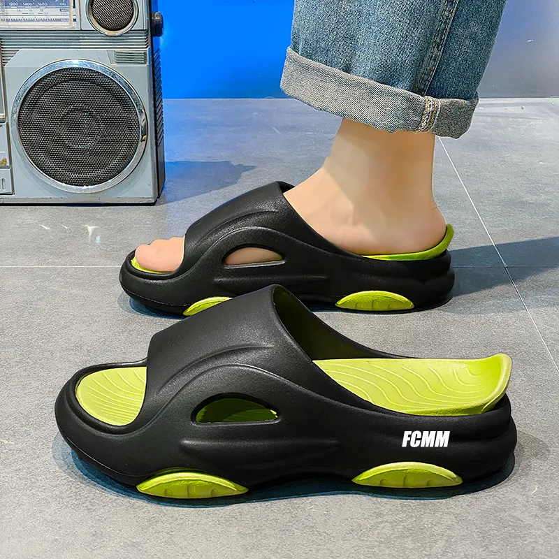 FCMM Slide Slippers Men Beige, Brown, Gray, Blue, Black, Green-13