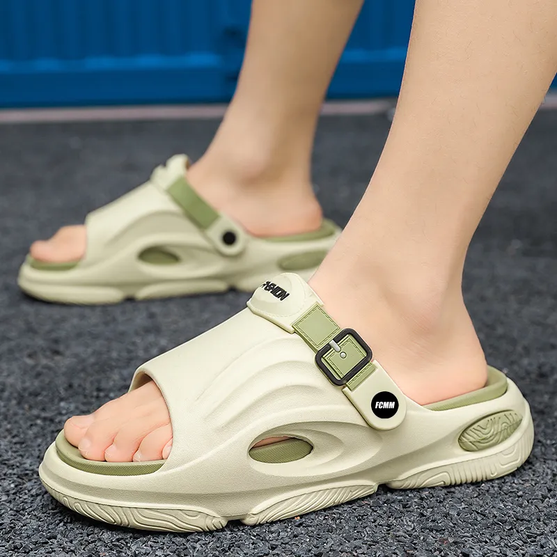 FCMM Beach Sandals Men Brown/Green/White-3