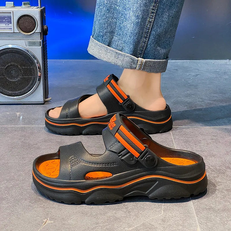 FCMM Beach Sandals Men Black Orange/Green/White Blue/Khaki Brown-6