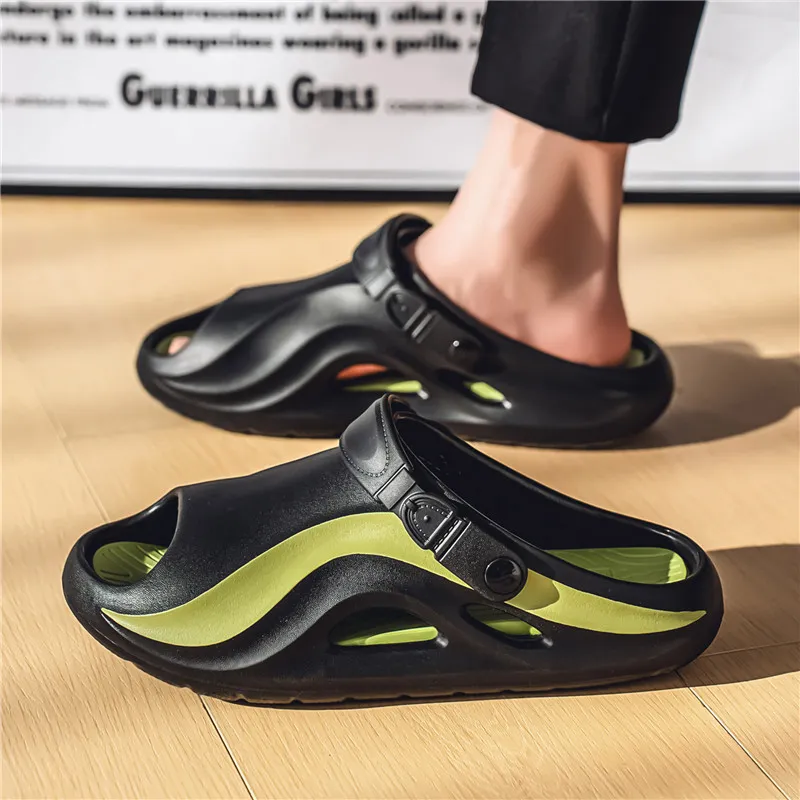 FCMM Beach Sandals Men Black Gray/Black Green/Khaki Gray/Khaki Brown-8