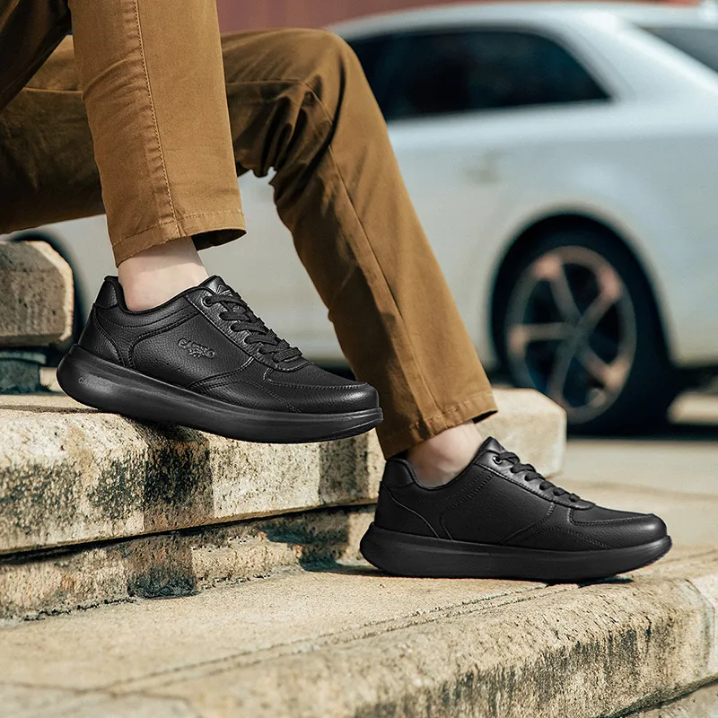 CARTELO Soft Leather Comfortable Black Shoes Casual Shoes Men's Black-1