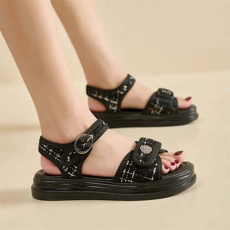 CARTELO Refined Platform Seaside Slippers Beach Sandals Women's-6