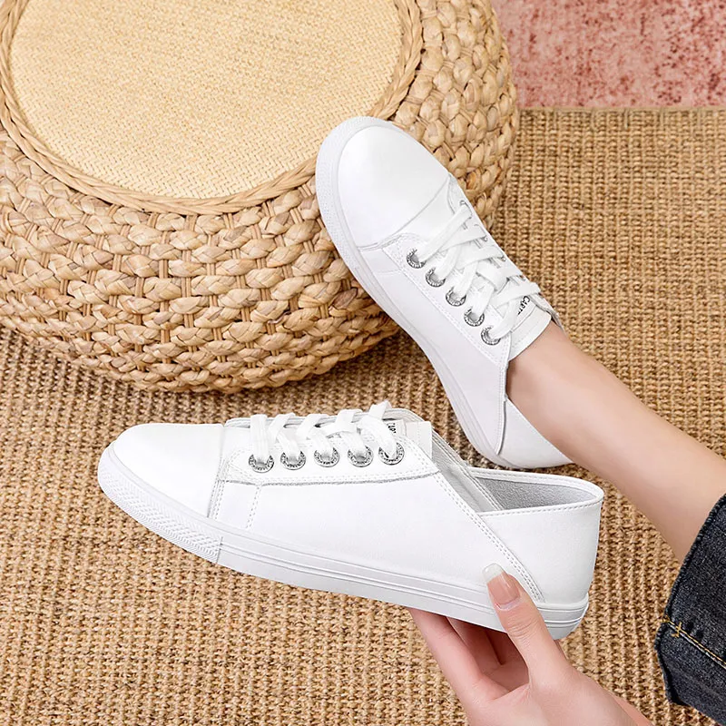 CARTELO Comfortable White Sneakers Non slip Lightweight Low Top Skateboard Shoes Women's-8
