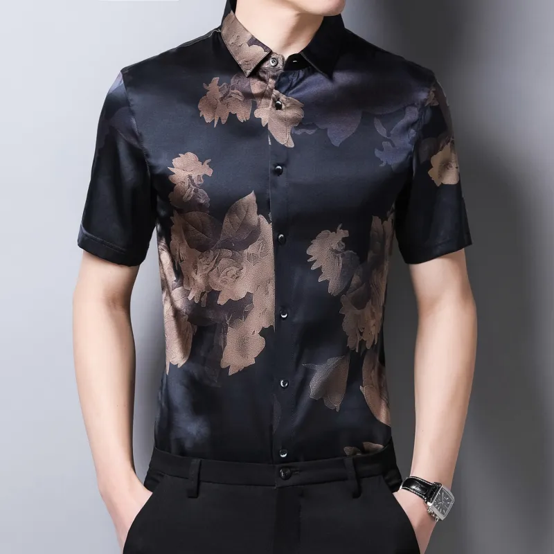 PIERRE CARDIN Shirt Men's Dark Base With Brown Monogram-2
