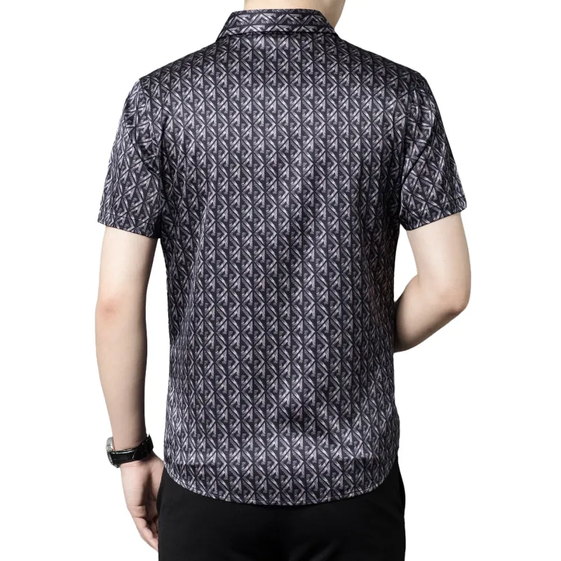 PIERRE CARDIN Shirt Men's Diamond Black Silver-4