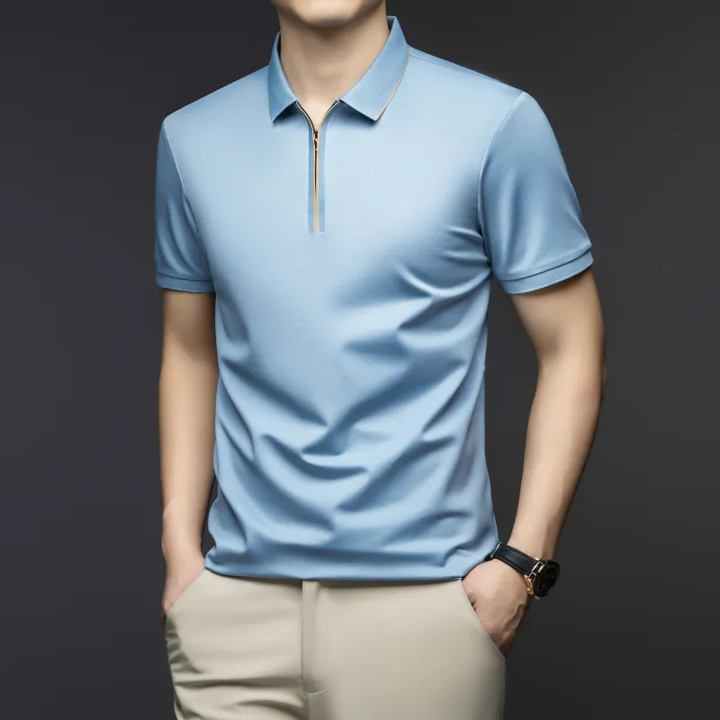 PIERRE CARDIN Polo Shirt Men's Light Sky Blue-3