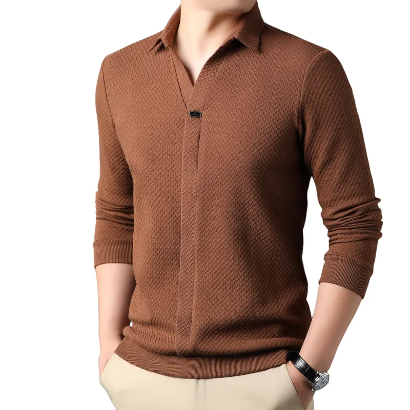 PIERRE CARDIN T Shirt Men's Brown Yellow-1