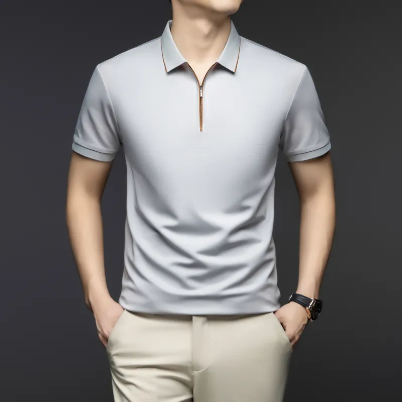PIERRE CARDIN Polo Shirt Men's Light Sky Blue-15
