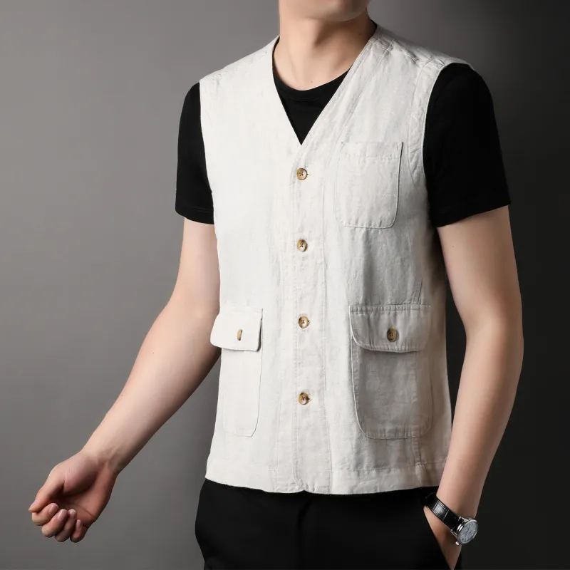PIERRE CARDIN Tank Tops Men Light Khaki-5