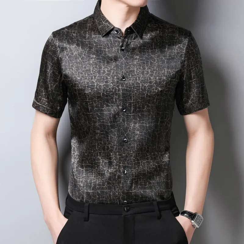 PIERRE CARDIN Shirt Men's Dull Rock Texture Black-1